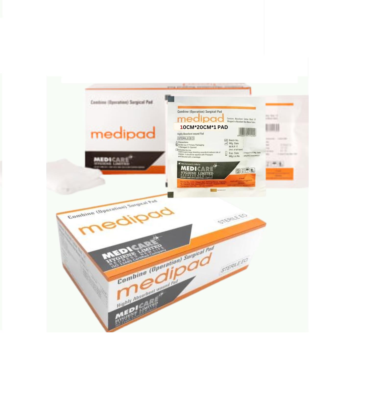 Medipad Combine DresMedicaresing Pad Size- 10cmx20cm (Sterile) (Pack of 3)