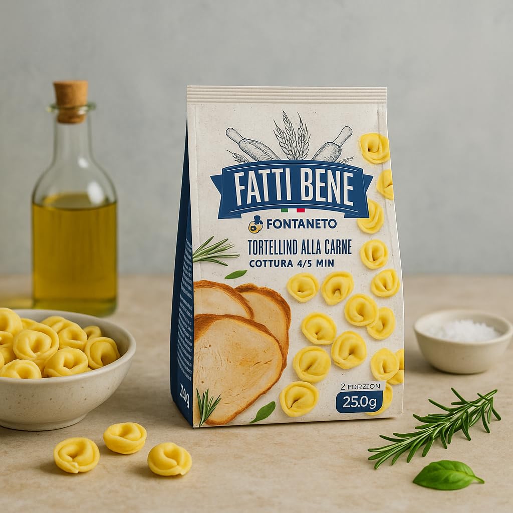 Fatti Bene Tortellini di Carne Freschi 250g – Ricetta Tradizionale – Confezione Multipack da 6 o 12 – Ideali per Primi Piatti Veloci e Genuin (6)
