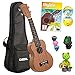 Produktbild CASCHA HH 2027 DE Premium Mahagoni Sopran Ukulele Bundle mit Ukulelenschule, Stimmgerät, gepolsterter Tasche, 3 Picks und Aquila Qualitäts-Saiten, Stofftier - Geeignet als Geschenk für Kinder !