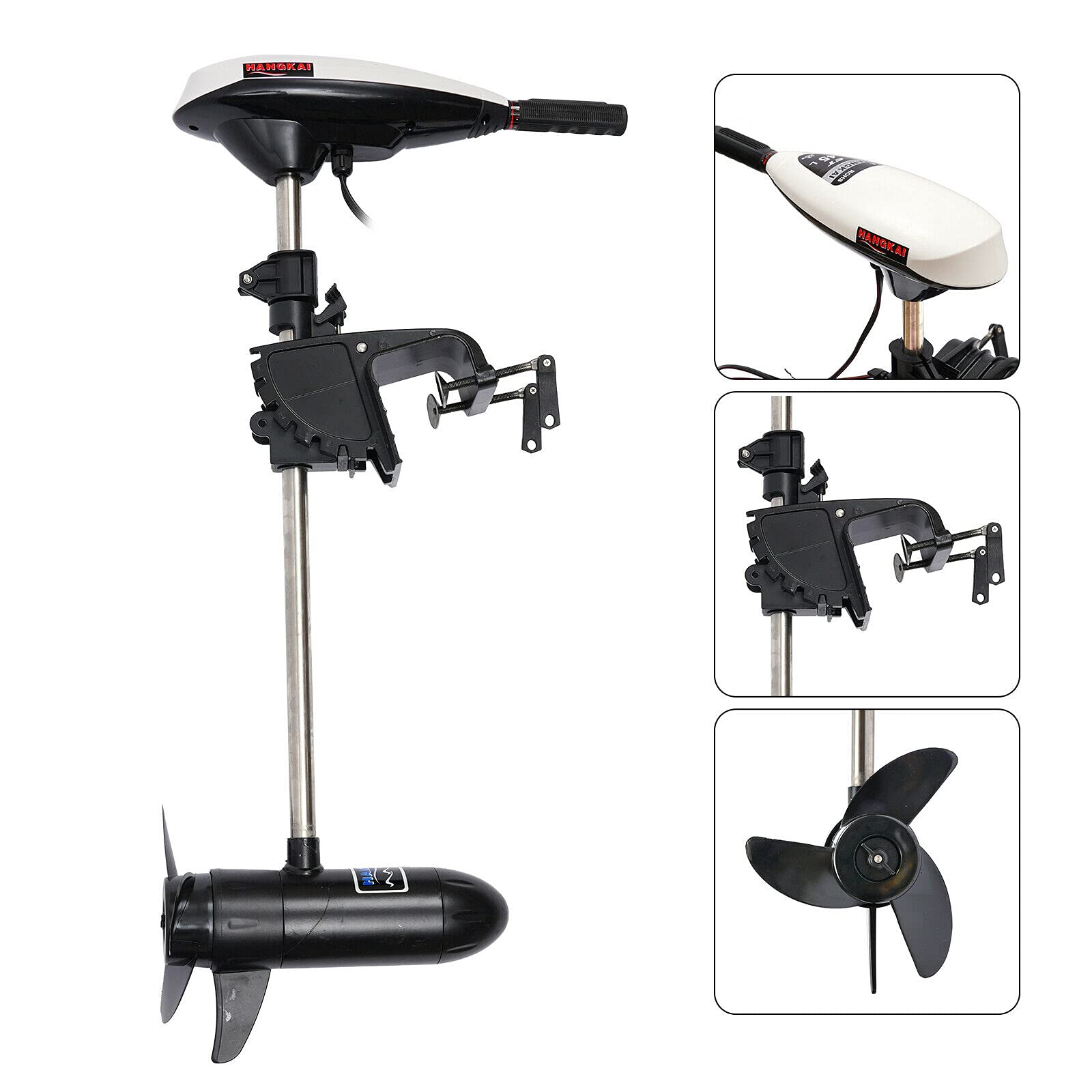 Motor eléctrico fuera de borda 12V 20,4 kg, aluminio y acero inoxidable, montaje en panel trasero, para barcos de pesca
