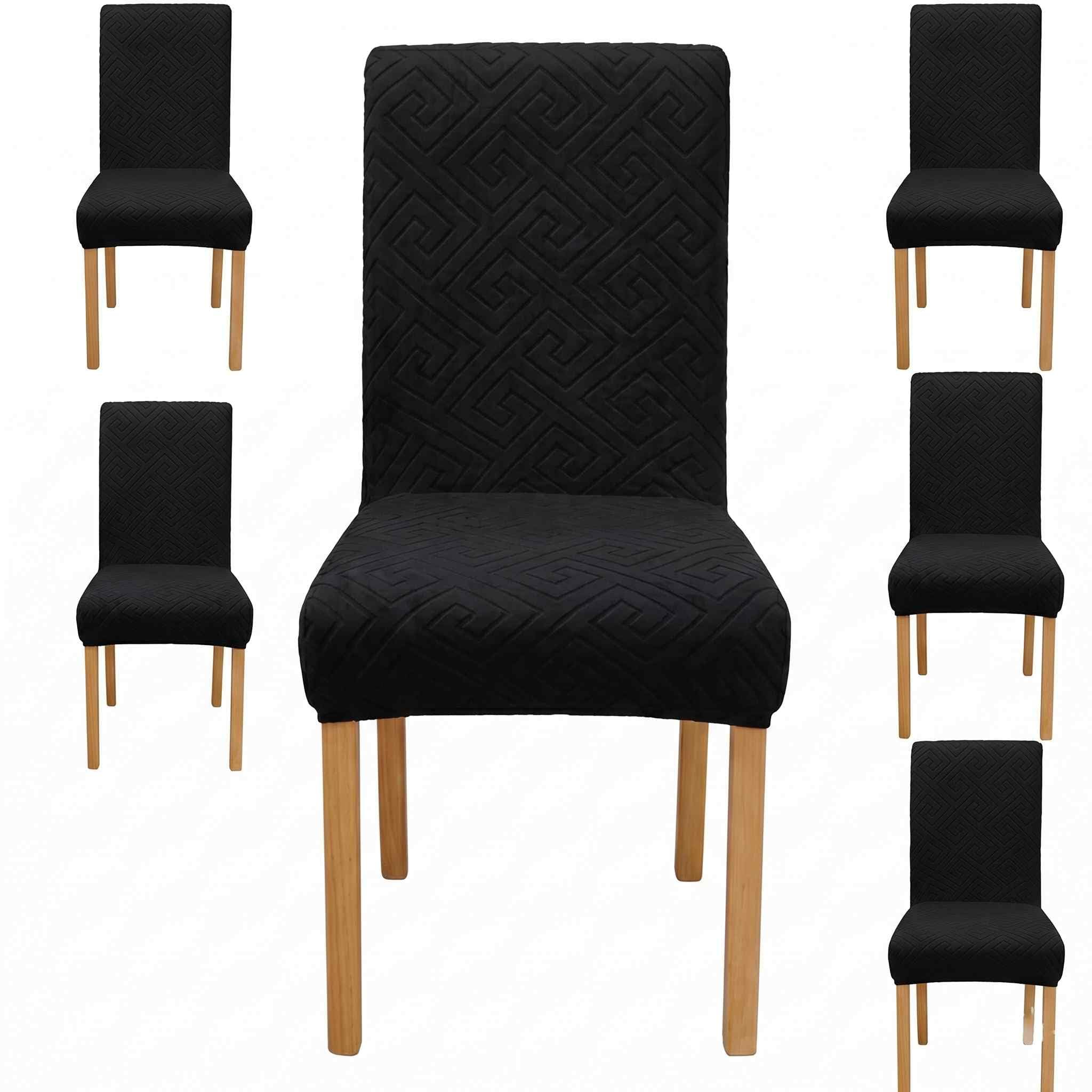 Styleys Elastic Chair Covers - 6 Pack Taupe -32