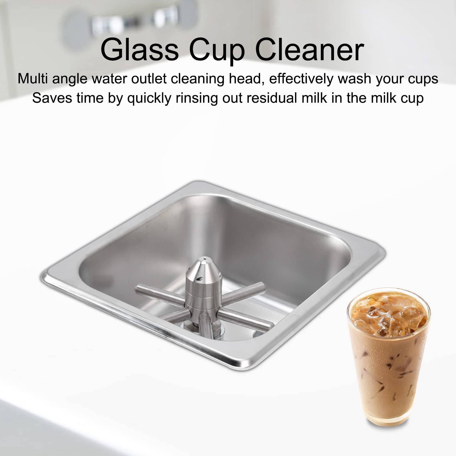 Sciacquatrice per Vetro in Metallo per lavello da Cucina, lavello da Cucina Sciacquatrice per Vetro Detergente per rondella per Tazza di Vetro in Acciaio Inossidabile per Bar dell'hotel caffè Latte