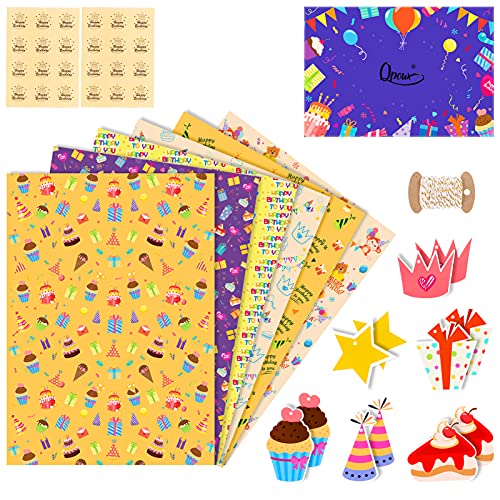 Qpout Carta da Regalo per Compleanno 6 Fogli