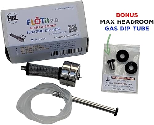 Miniatura 2 de FLOTit 2.0 - Tubo de inmersión flotante sin cerveza con entrada de doble filtro (DFI) de 500/300 micras para cerveza siempre clara, menos