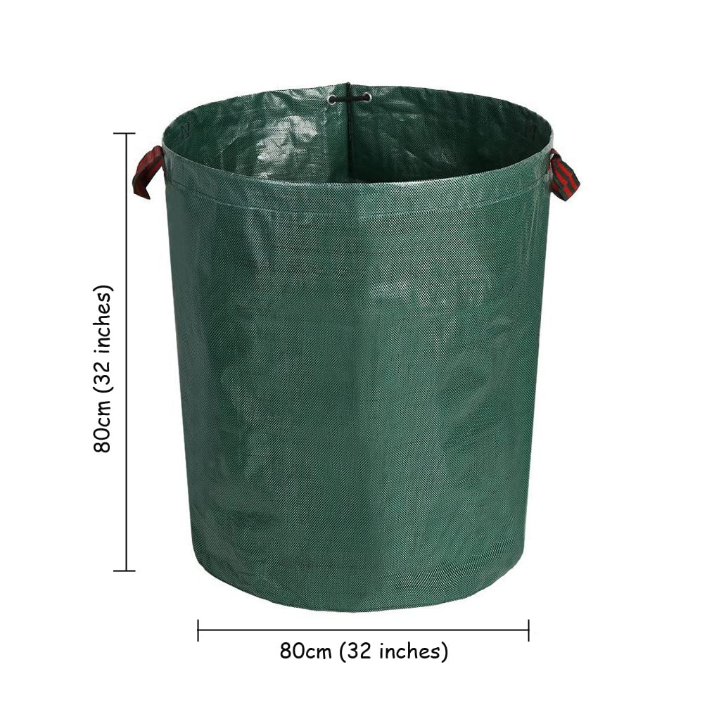 Confezione da 2 Sacchi da Giardino di Grande Volume, Sacchi da Giardinaggio Riutilizzabili da 400L per Impieghi Pesanti, Sacco per Rifiuti di Foglie da Giardino