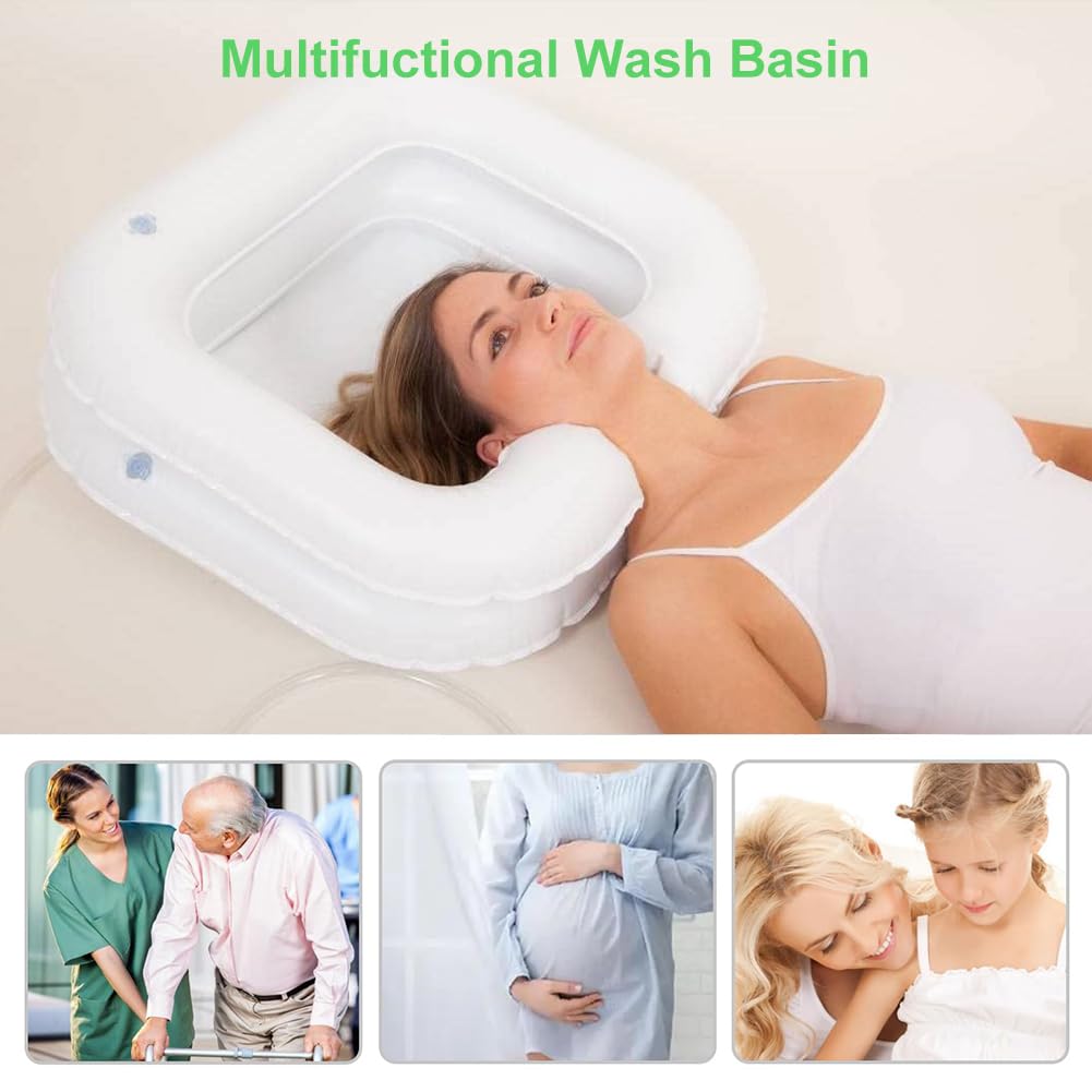 Champú Hinchable para Lavabo,Lavabo Inflable para el Cabello,Lavacabezas Hinchable Portátil para Casa,Lavacabezas para personas encamadas,Lavacabezas Portatil,Lavabo Inflable para Lavar el Cabello