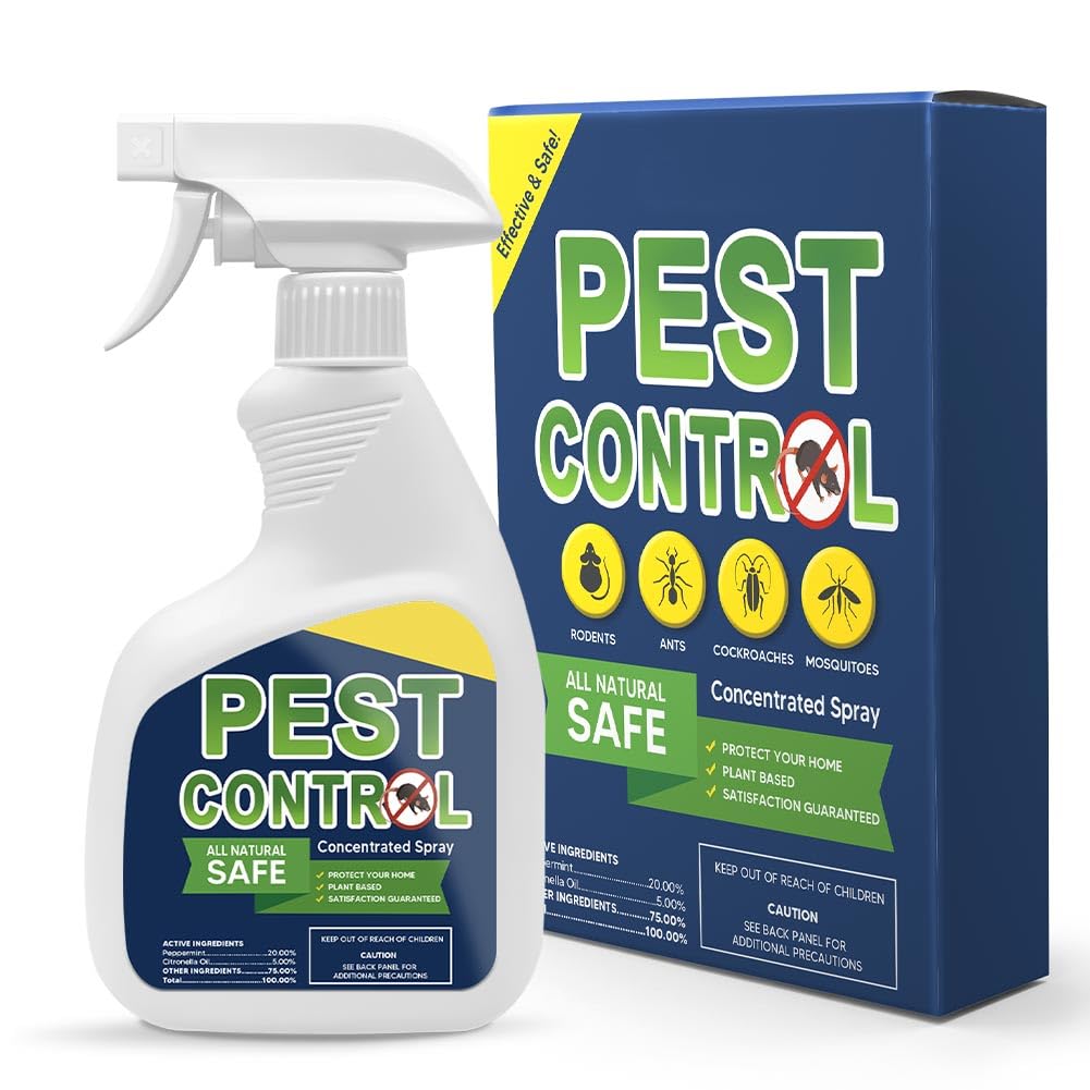Ujxwqw Pest Control Spray, Mouse Repellent, Peppermint Spray for Mice Repellent, Repel Rodents, Roach, Ant, Spider & Other Pest, Indoor Rat Spray Deterrent, Mice Repellent Spray, Keep Mouse Away