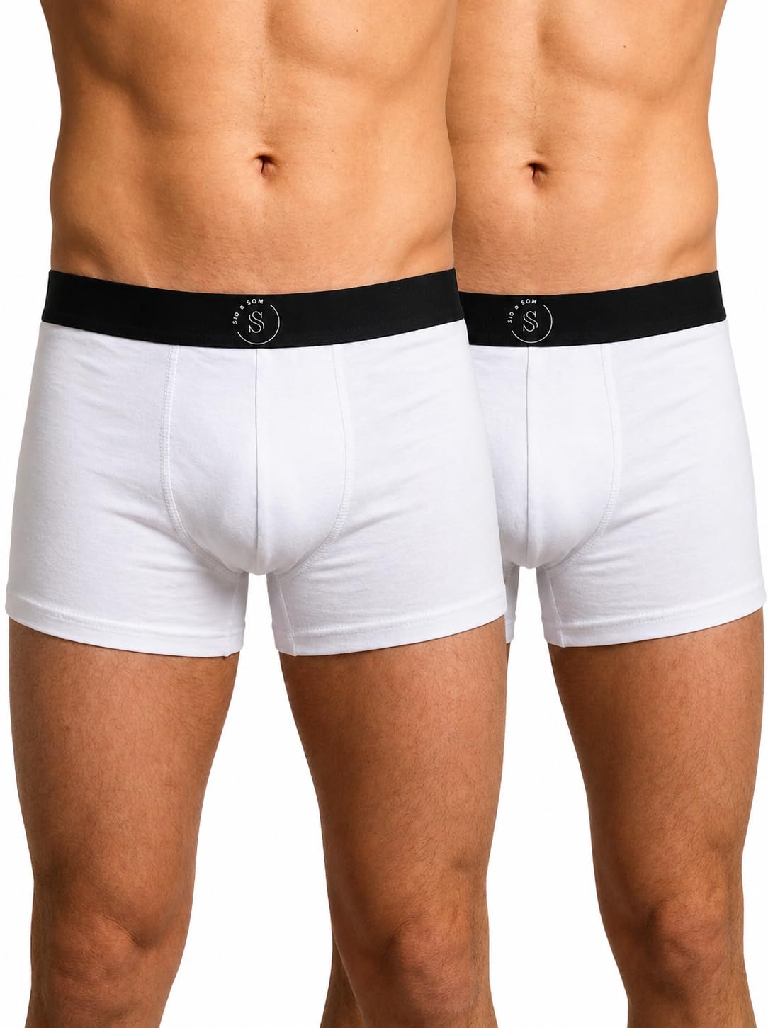 sid & som Pack of 2 Men’s 100% Cotton Trunks Underwear | Soft Breathable Innerwear for Daily Comfort |Size-M Solid Colors(White)-picture-13