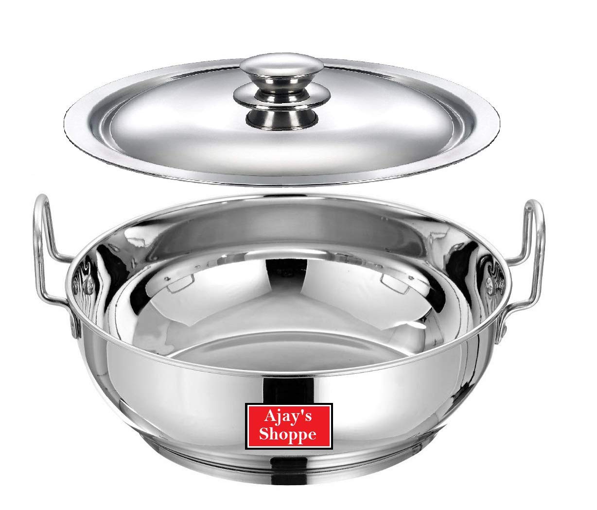 Ajay's Shoppe Premium Steel Induction Bottom Kadhai with Lid - 1 Liter (Induction and Gas Stove Compatible