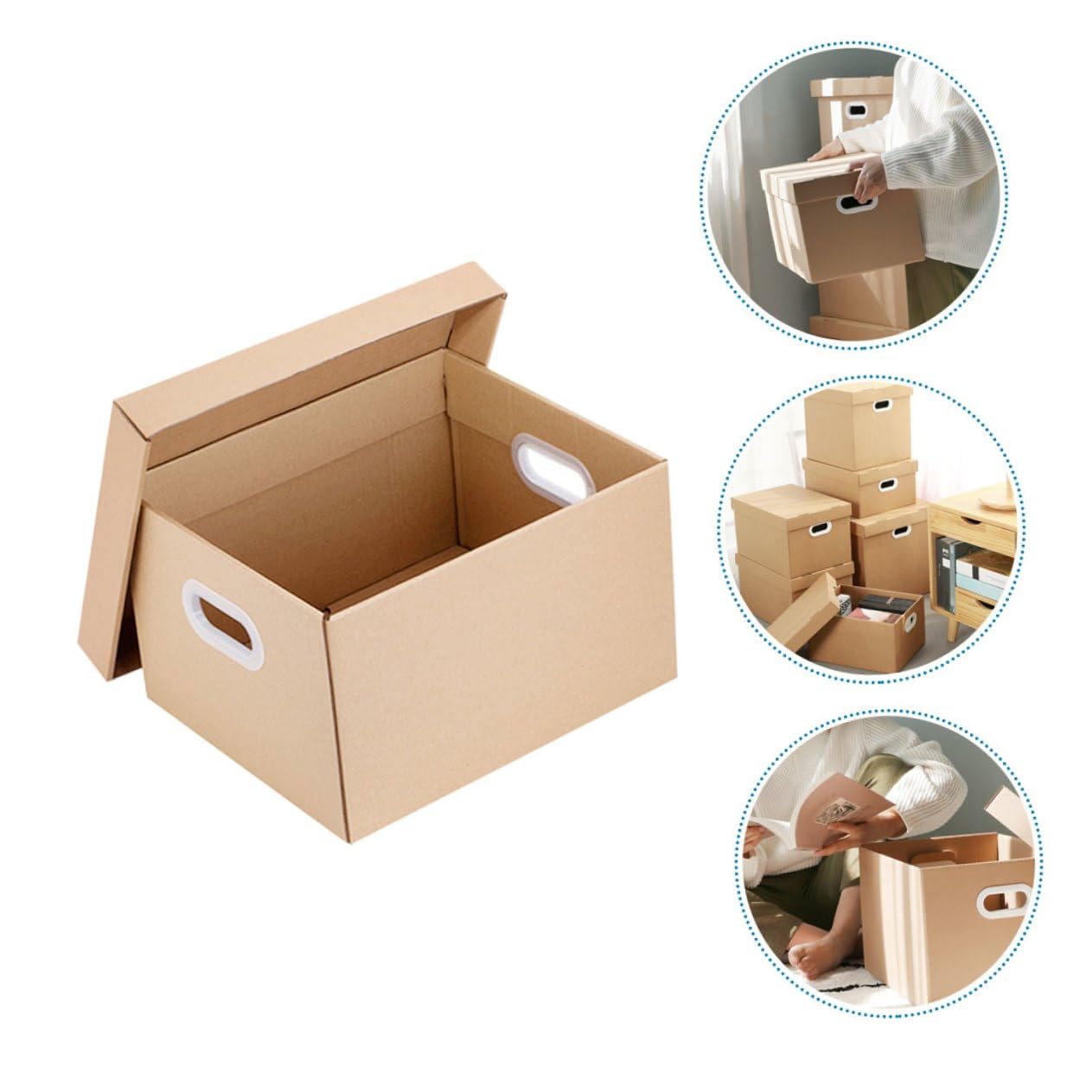 Caja de Almacenamiento de Documentos de Kraft con Tapa Organizador Resistente para Oficina y Hogar Caja Multifuncional para Archivos Cartas y Recibos Diseño Duradero y Espacioso