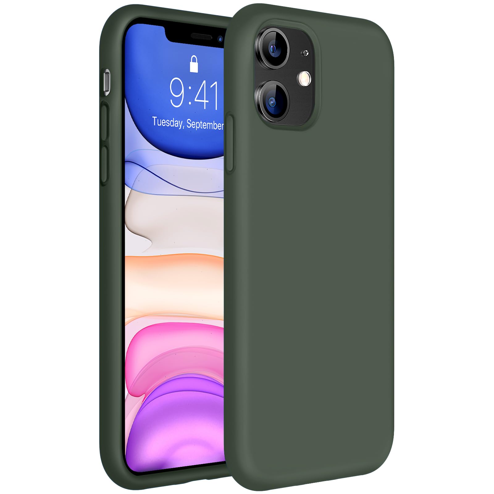 Miracase Silicone for iPhone 11 Phone Case, Dark Green