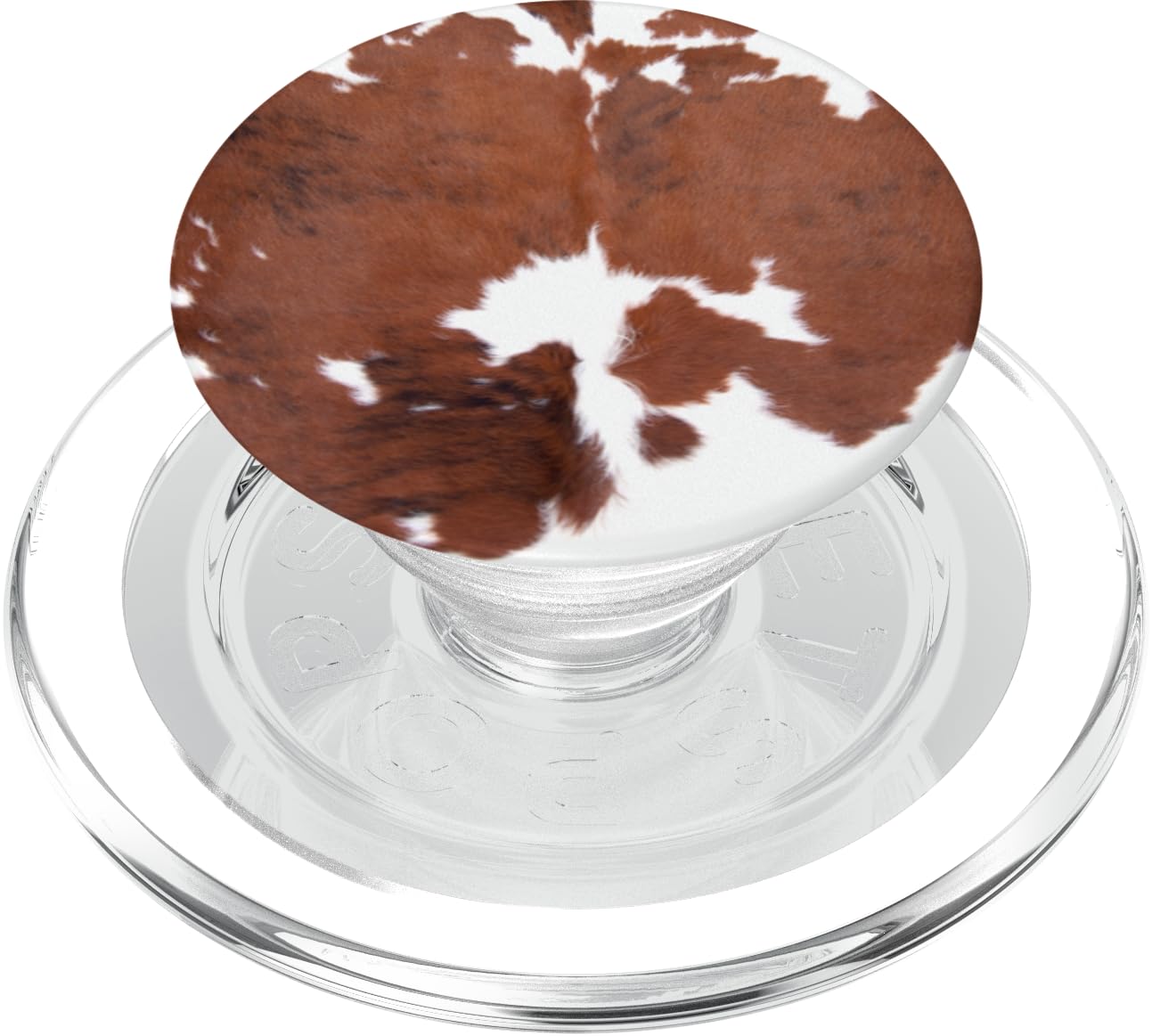 Western Cow Hide Red Brown White Cowhide Print PopSockets PopGrip for MagSafe