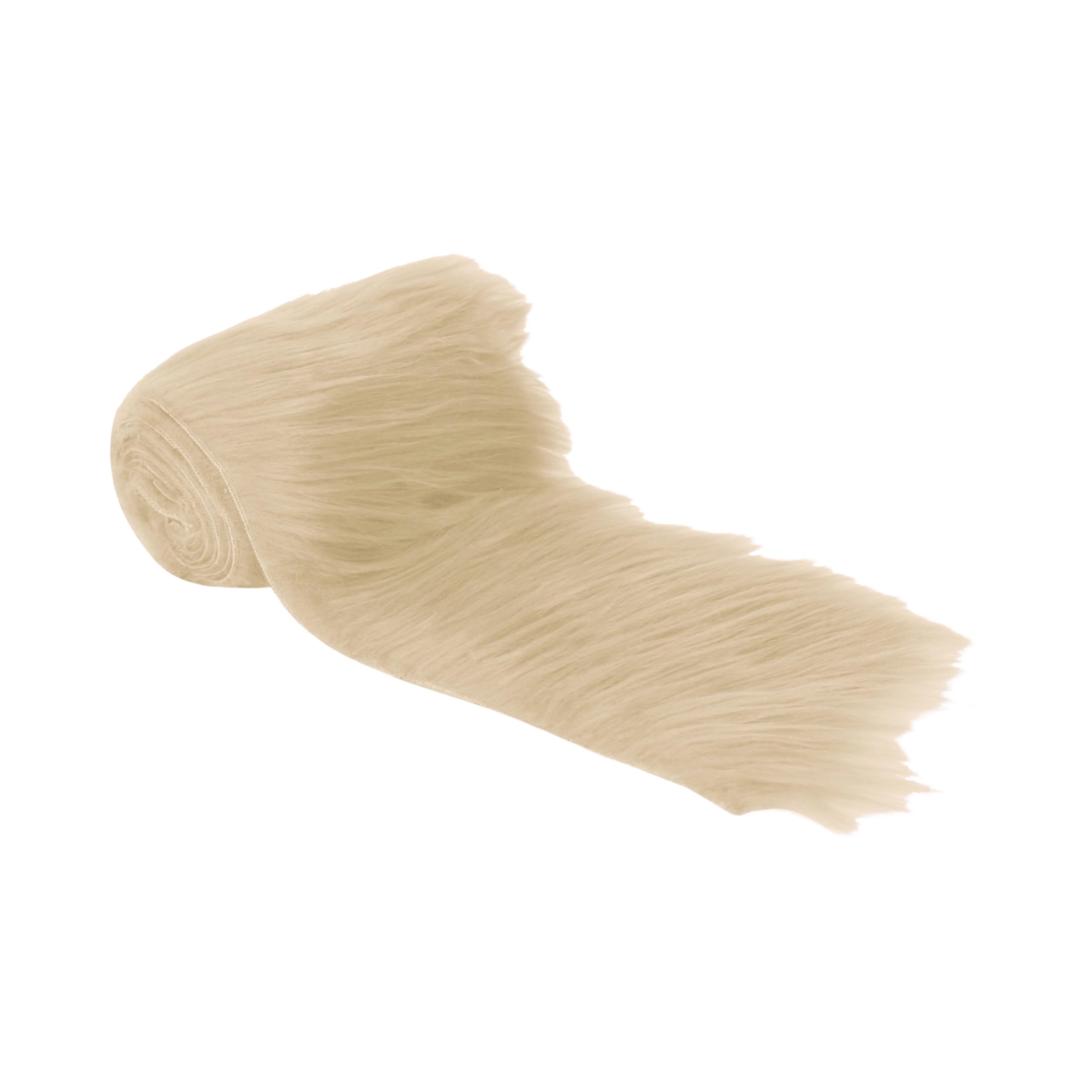 FabricLA Shaggy Faux Fur Roll - 2" X 60" Inches Trim Fur Rolls - 2.5 Inch Pile Length - Artificial Fur Material - Use Faux Fur Piece for Crafts, DIY, Costume Design, Decoration - Banana