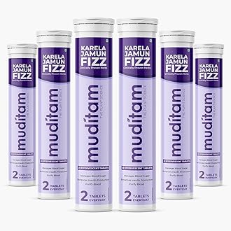 Muditam Ayurveda Karela Jamun Fizz-120 Tablets | Ideal For 60 Days (Karela Jamun Juice) | Helps in High Sugar Condition | Promotes Healthy Glucose Levels | Boosts Digestive Health