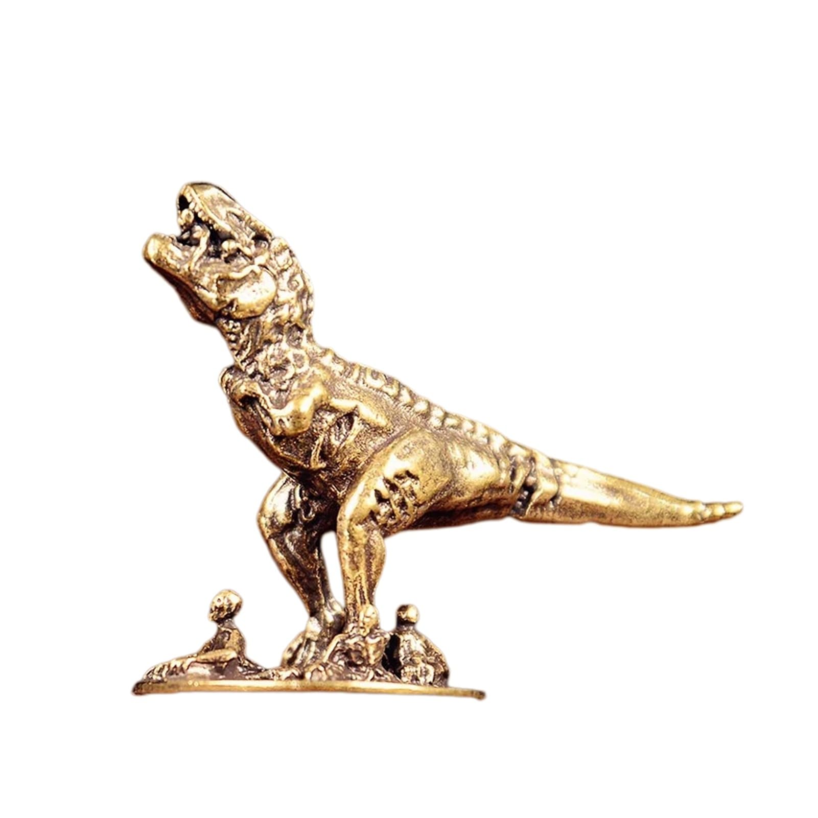 Huolimxun Solid Brass Tyrannosaurus Rex Miniature Statue Retro Old Jurassic Dinosaur Ornaments Desktop Decoration Crafts Home Personalized Collection