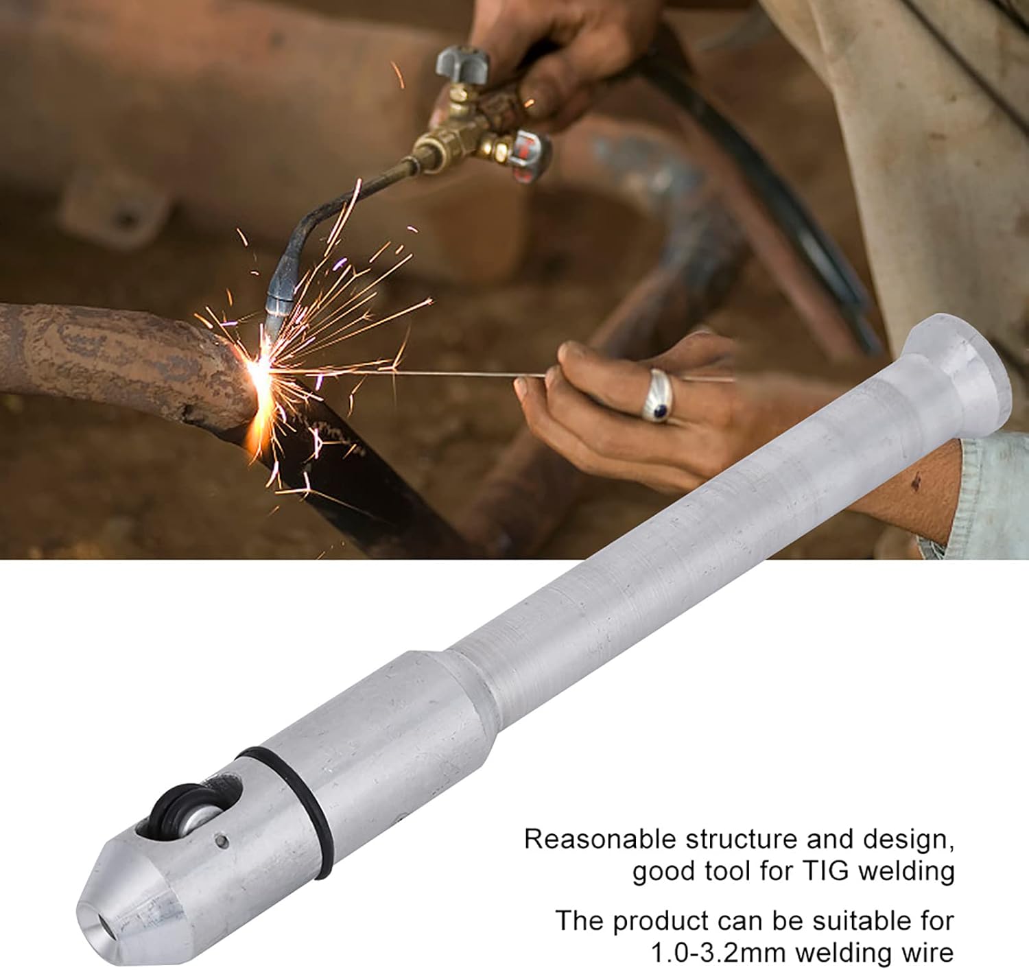 TIG Pen Finger Feeder Welding Rod Holder for 1.0-3.2mm, Weld Filler Metal Tool Welder Accessories