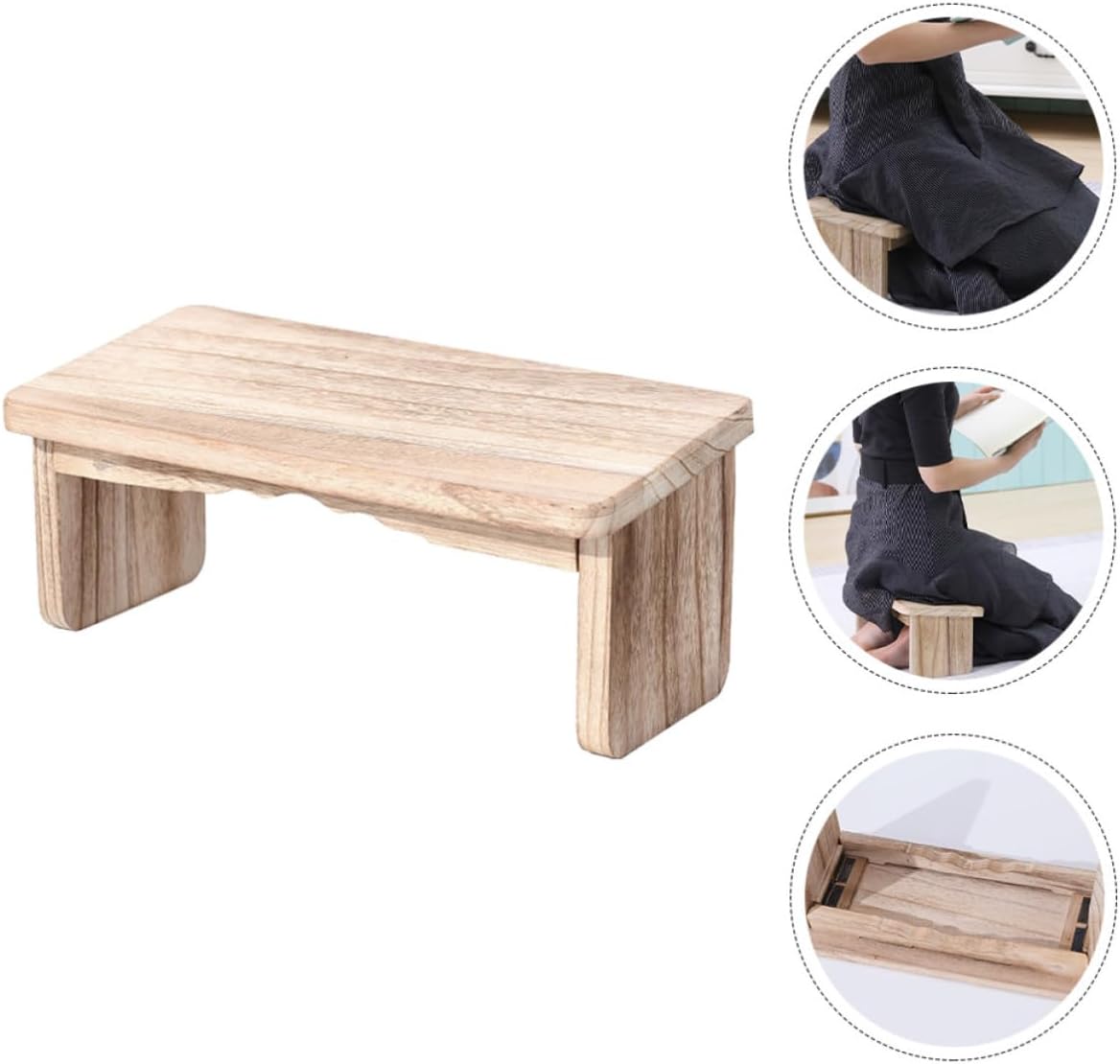 OSALADI Foldable Wood Meditation Stool with Kneel Mat Portable Wood Stool for Meditation Class and Park Designed to Enhance and Focused Attention