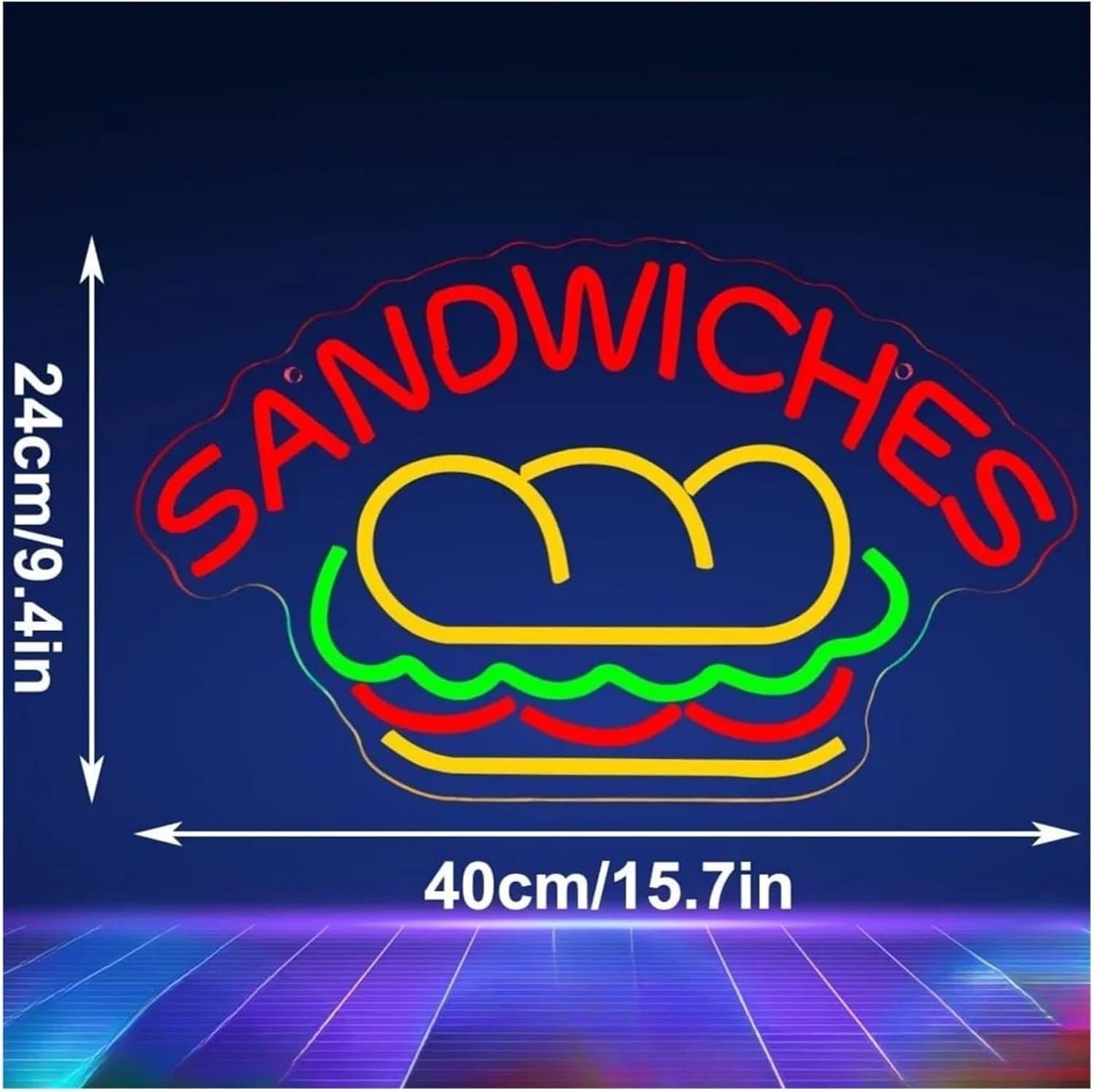 LED Lampada al neon Per insegne al Per neon Pannello decorativo Per LED Sandwich per decorazione murale, luce per cibo per cucina