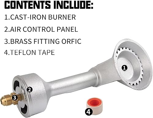 Miniatura 5 de Roastove Cabezal de quemador redondo de repuesto de hierro fundido de propano de alta presión, cabezal de quemador de propano con orificio de
