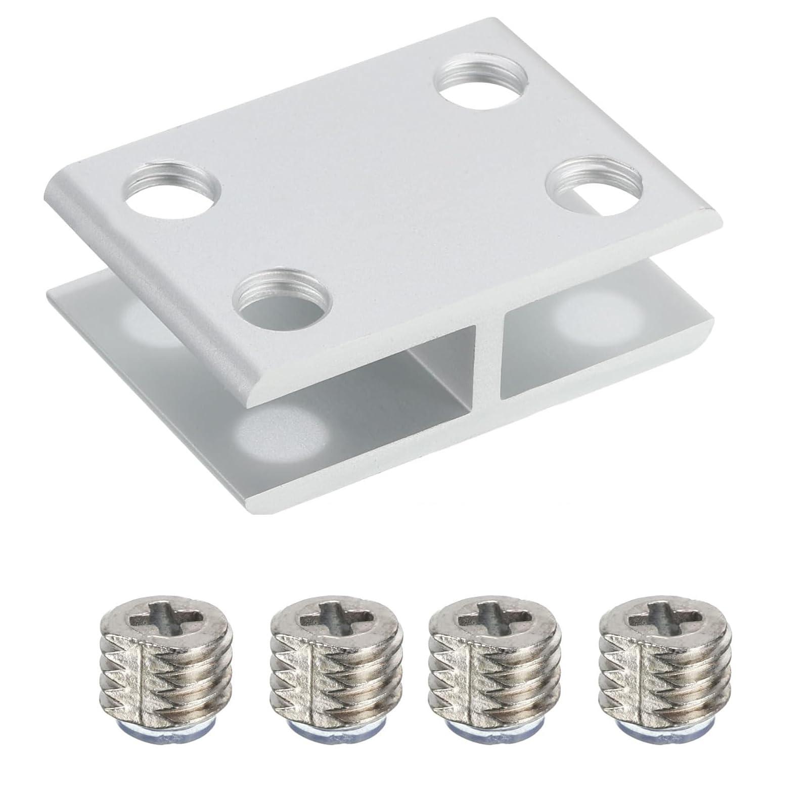 Cokritsm 180 Degrees Glass Clamps 8-10mm Glass, Aluminum Glass Clip for Glass Cupboard Cabinet No Drilling Glass Clamps 6pack - Image 2