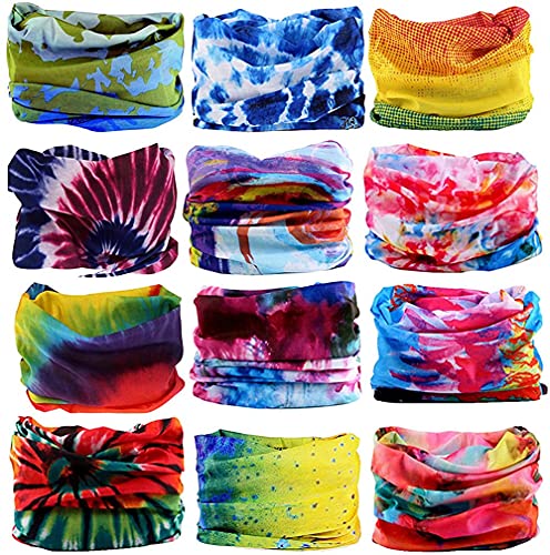 12PCS/9PCS/6PCS Headband Bandana - Face Shield Headwrap Scarf Neck Gaiter Hair Band
