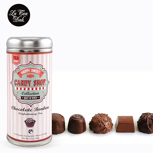 Miniatura 6 de La Tea Dah - Té de confitería Chocolate Bonbon  Bolsas de té de chocolate hechas con hojas de té de Ceilán, chips de chocolate real y sabor natural