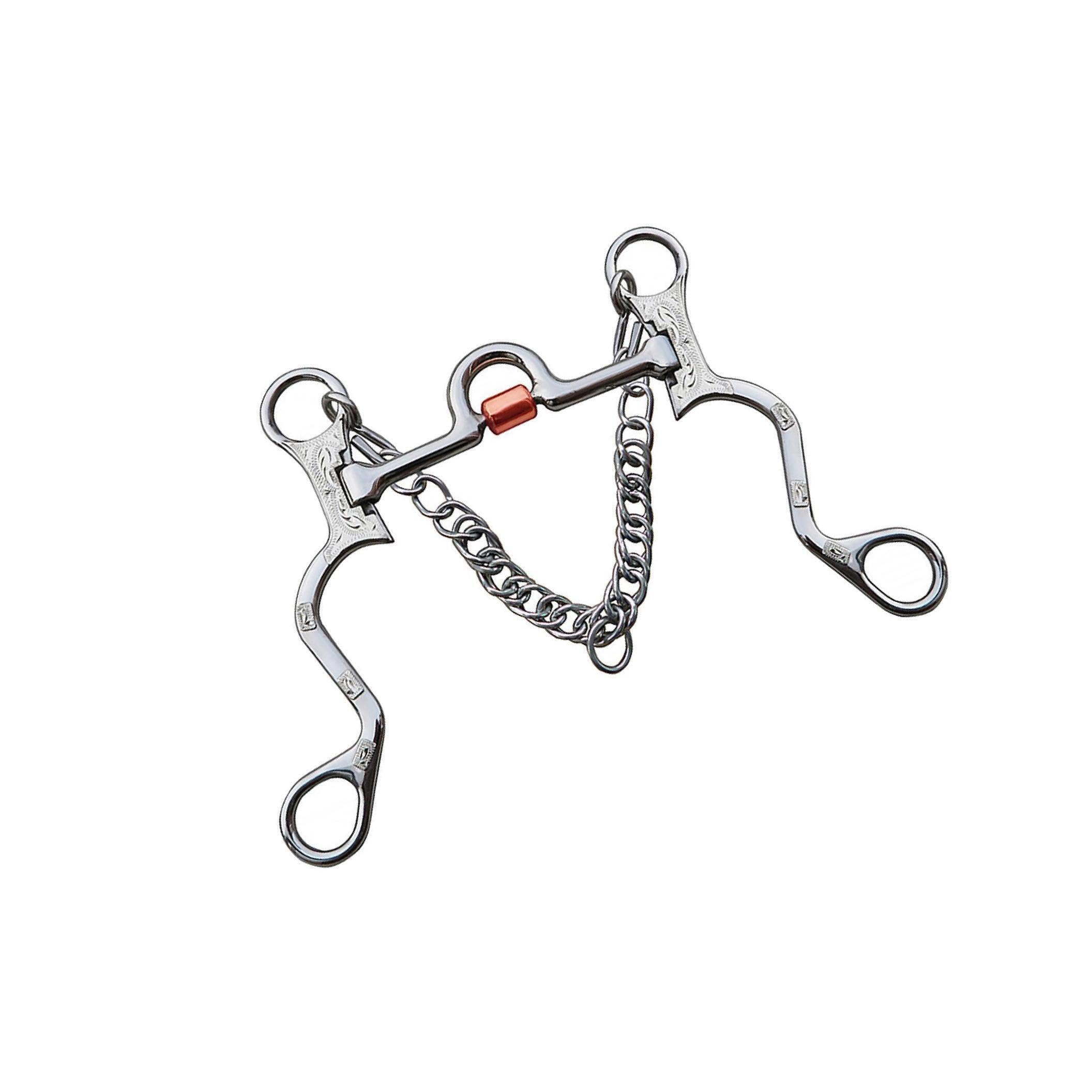 Broca de acero inoxidable con boca de cobre, excelente para entrenamiento de caballos, longitud extendida de la boca, plata, longitud de la boca: 130 mm
