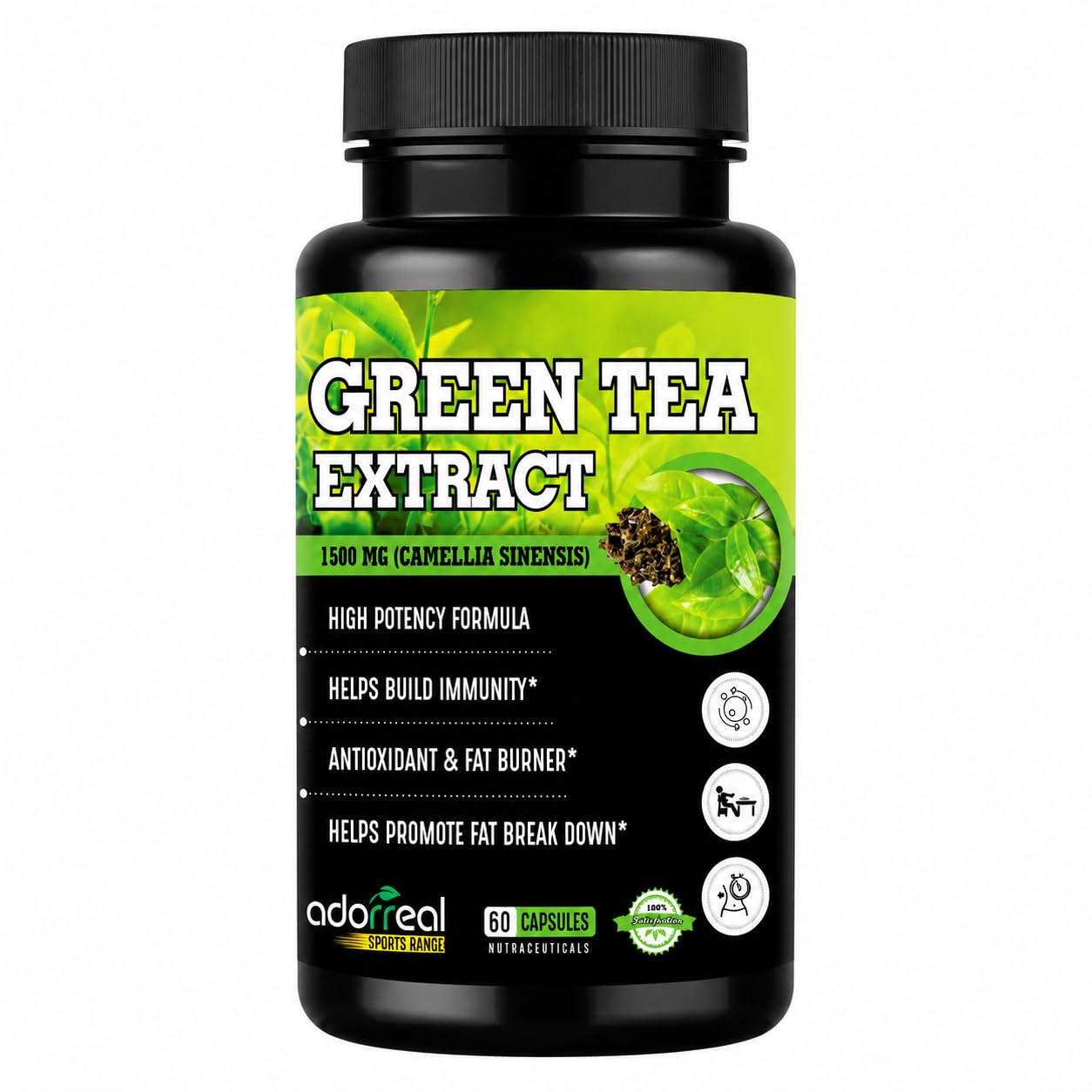 Adorreal Green Tea Extract 120 capsules for Weight Loss (Fat Burner) & Antioxidant Metabolism Booster Supplement Capsule Support Healthy Weight Management & Support Regulation of Hunger-image-40