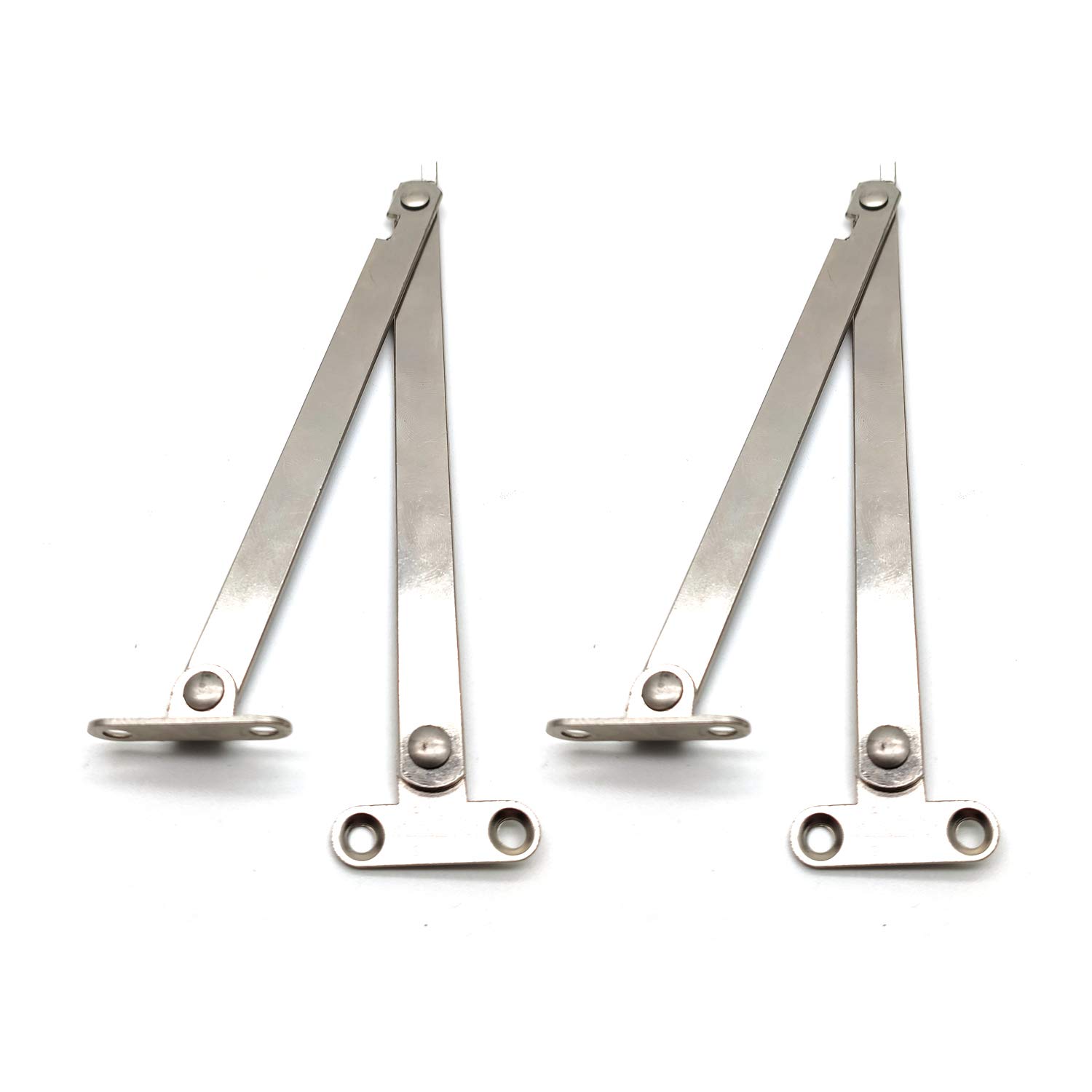 Lid Support Hinge Stay,2-Pack,Susenya Lid Stay 7.48x0.39(LxW) Hinges for Kitchen Cabinets Iron Left & Right Silver