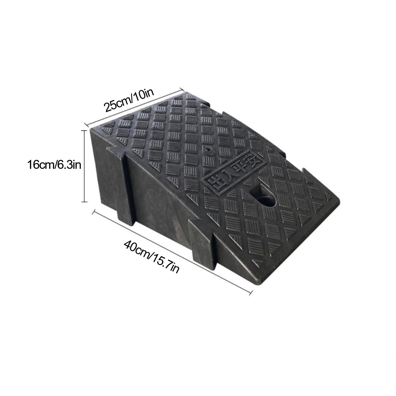 Podjazdy z Blokadą KrawężNikową, WytrzymałE Plastikowe Rampy, PrzenośNe, AntypośLizgowe Progi Chodnikowe i Podjazdowe(Black,10x16x6in)