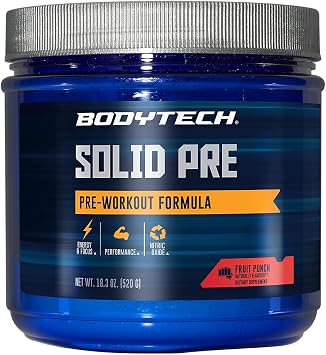 BODYTECH Solid Pre a Essential Pre-Workout Formula a Fruit Punch 18.3 oz./40 Servings