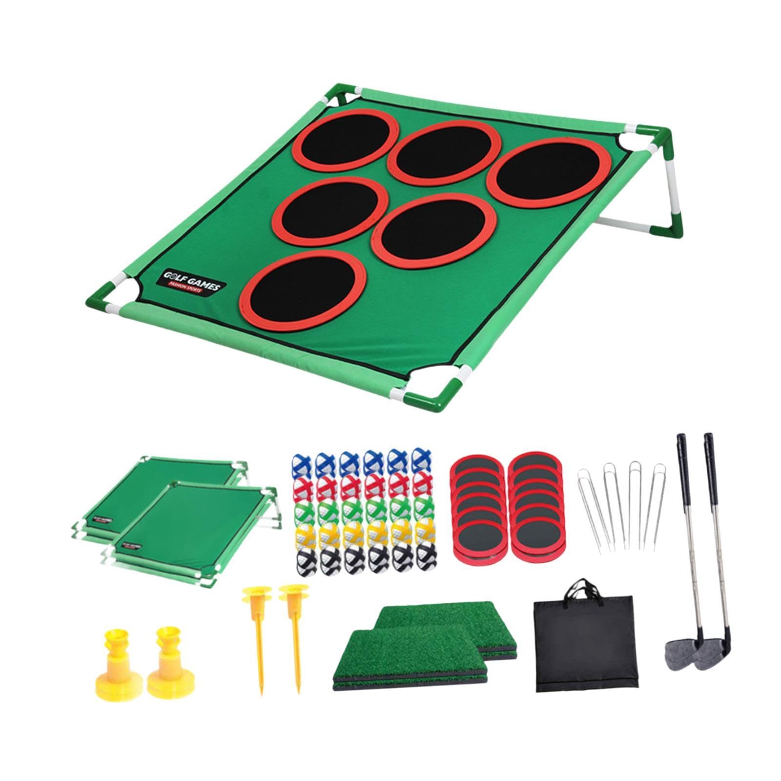 Juego de Putt: Herramienta de Entrenamiento Y Práctica Que Incluye Pelotas de Golf Y Bolsa Portátil para Fiestas Familiares, Oficina Y Jardín, Doble Rejilla