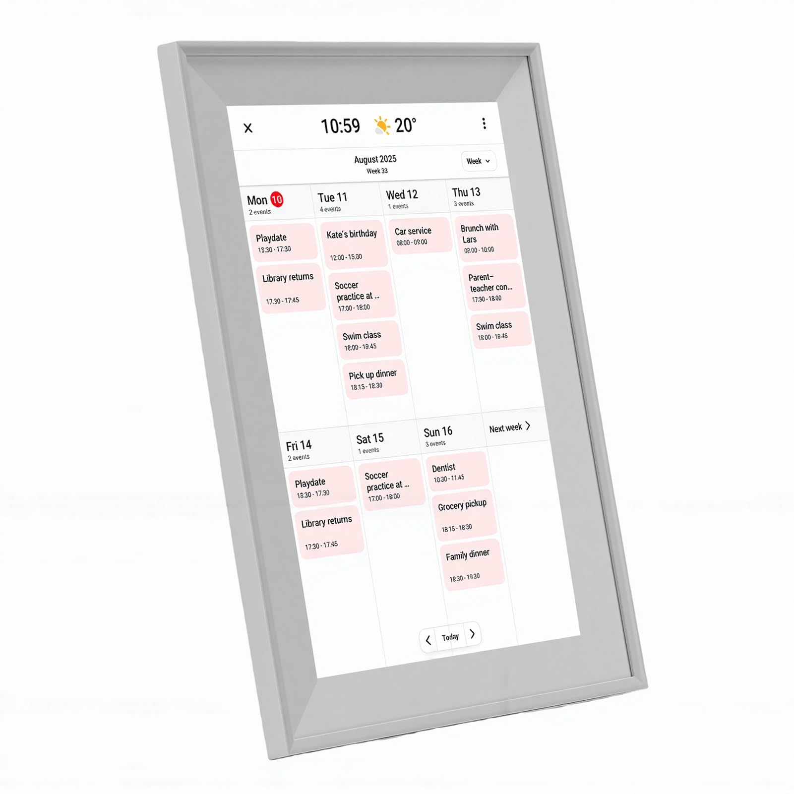Calendario Digitale da 10,1 Pollici Smart Home Planner HD Touch Screen Organizzatore Elettronico per la Famiglia con Sincronizzazione WiFi e Album per L'home Office