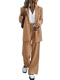 Women Suits 2 Piece Set Business Casual Dressy Oversized Blazer Jacket and Wide Leg Dress Pantsuits Formal Outfits