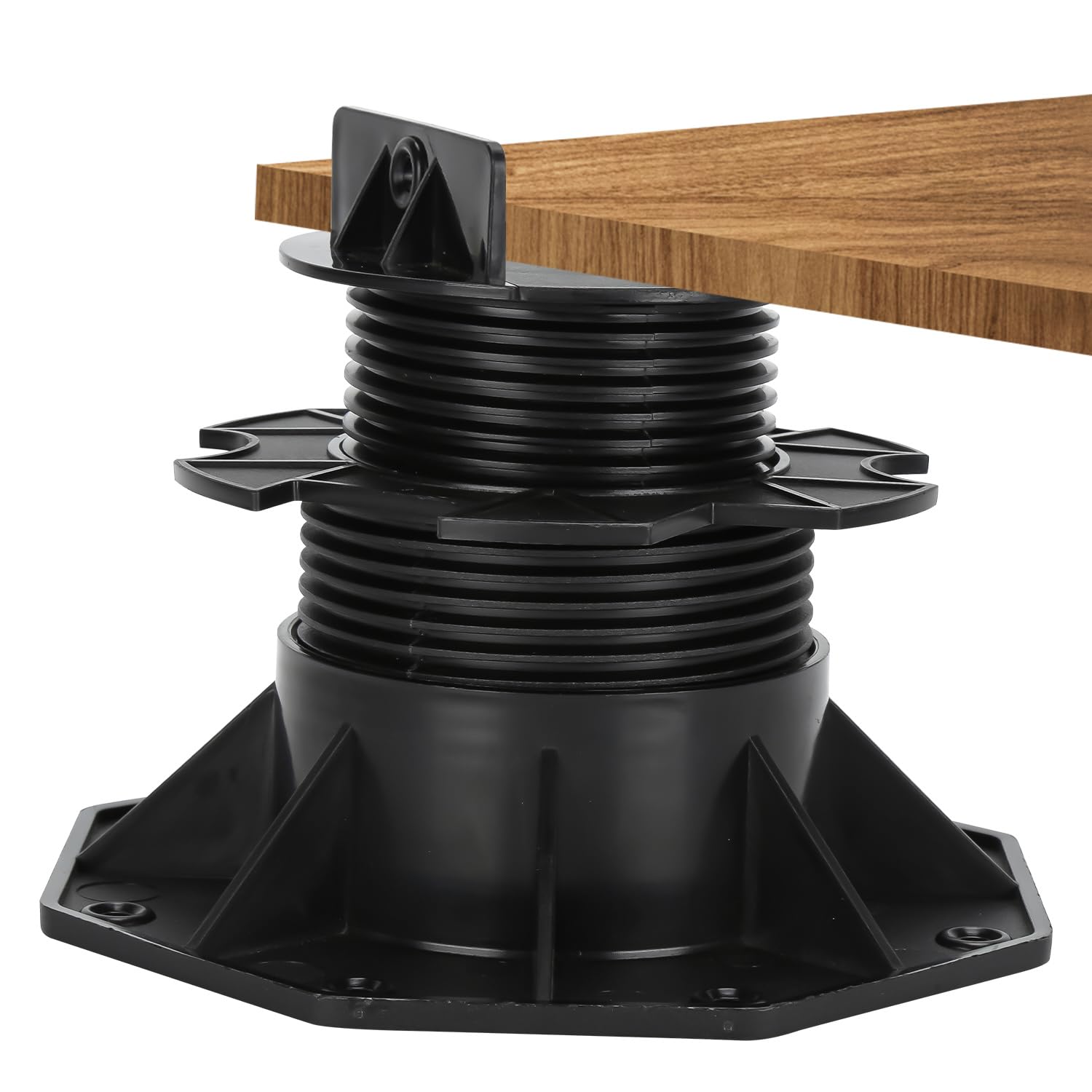 Plots terrasse réglable hauteur de 60-140 mm, Fini mat, 100x | Polypropylène, pour dalles de terrasse bois WPC, capacité de charge forte, résistant à l'usure et aux intempéries
