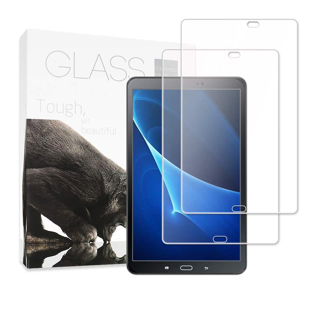 GiiYoon2 PACK Screen Protector for Samsung Galaxy Tab A 10.1 2016 (SM-T580/T585/T581) Tempered Glass [HD Crystal Clear] [Easy Installation] [Scratch Resistant] [9H Hardness] Protection Film