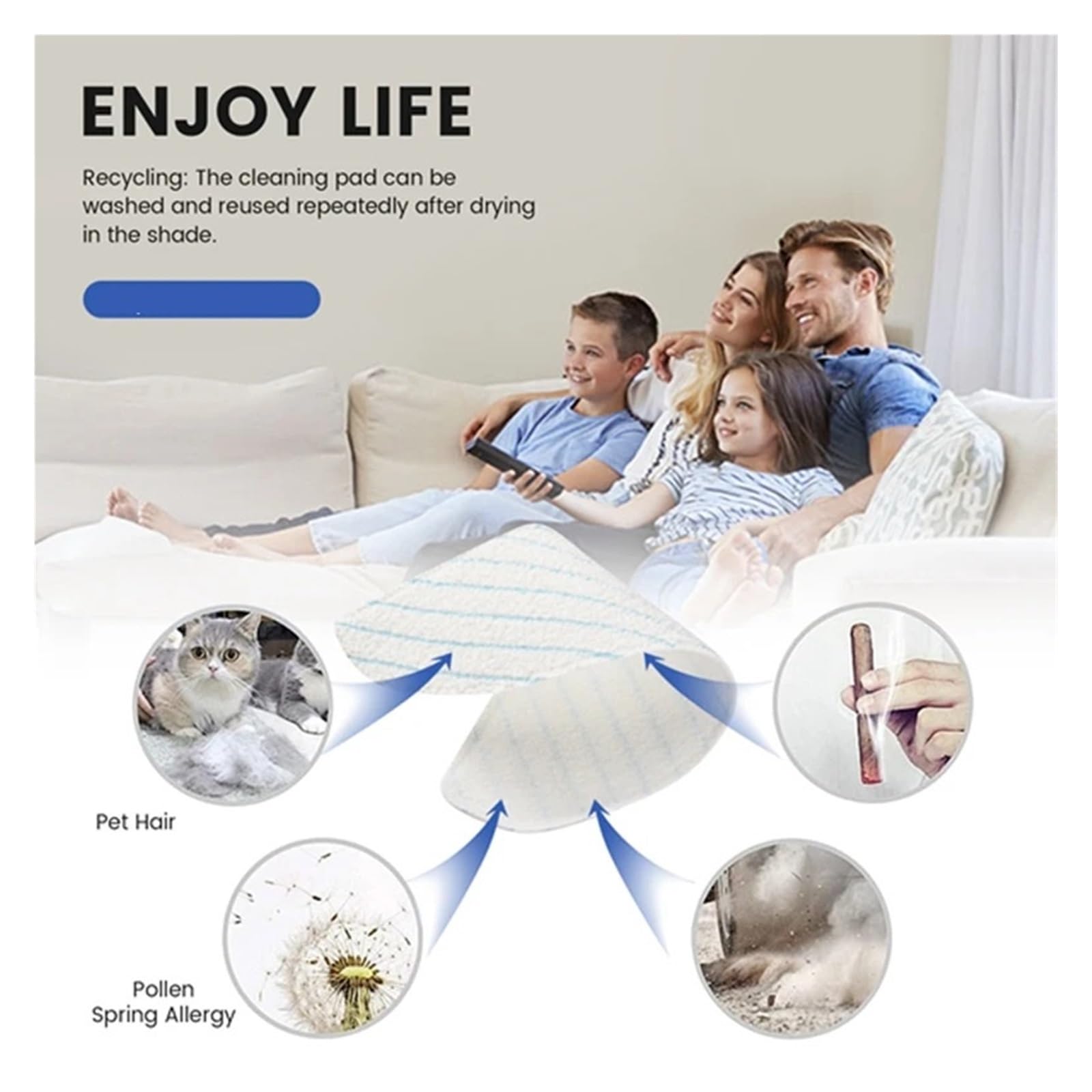 Trapeador de limpieza de microfibra, Compatible con ECOVACS, T8 / T8 AIVI/ N8/ N8 Pro Robot Vacuum Pars | 50pcs