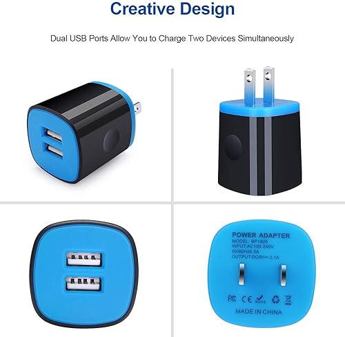 Miniatura 4 de Bloque de cubo de cargador de pared para teléfono Android con cable micro USB compatible con Moto E, G, G5 Plus/E5 Play E6 E4, Samsung Galaxy Note