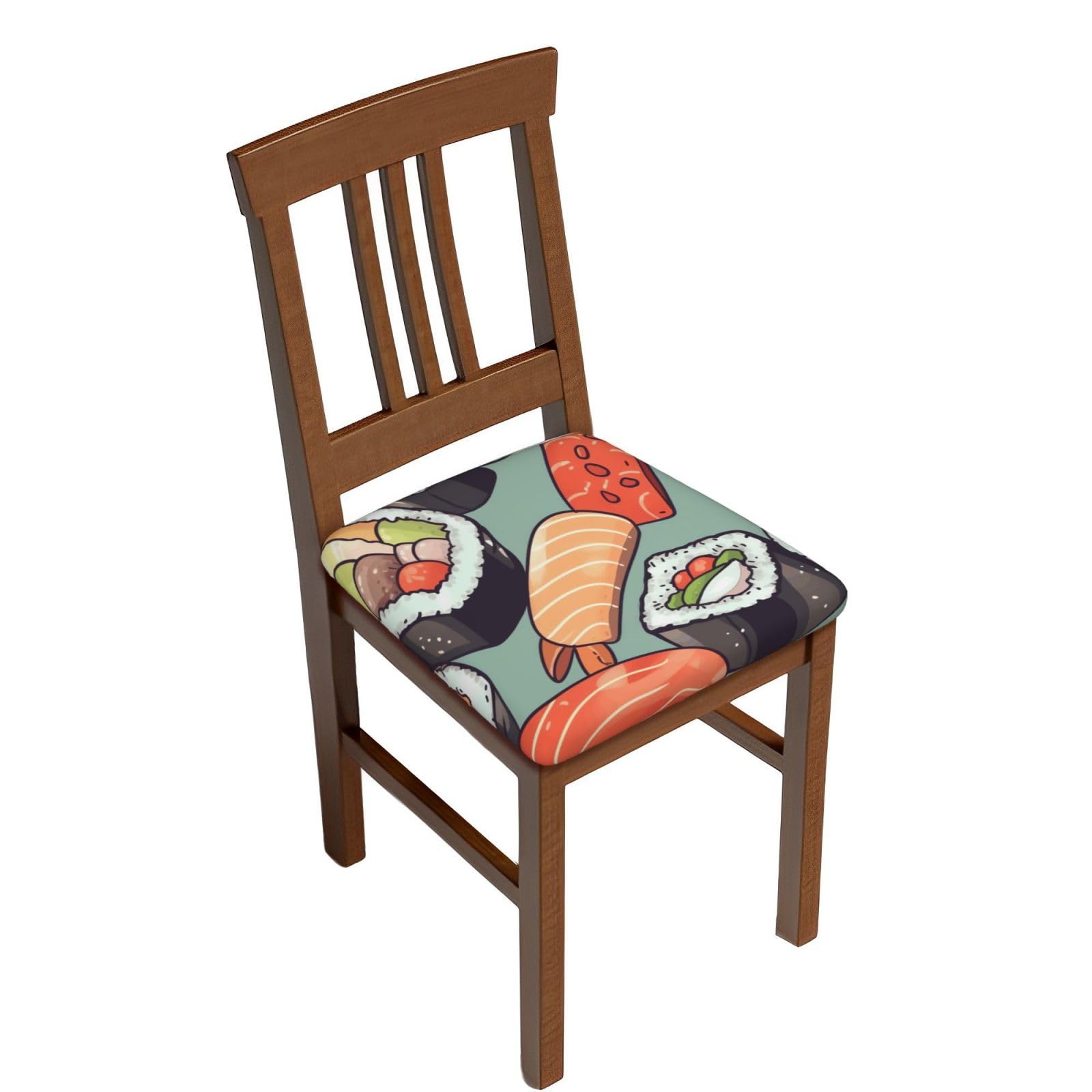 Fodpand Two Pieces Sushi Square Stool Covers Stretch Removable Square Bar Stool Seat Covers Washable Dustproof Stool Cushion Slipcover Soft Milk Silk Bar Chair Covers With Band