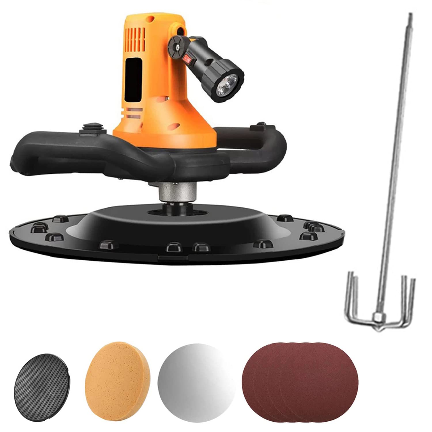 Levigatrice elettrica per cartongesso, levigatrice per cartongesso da 1680 W, levigatrice per soffitti a Parete Portatile con 4 Fogli abrasivi, 6 velocità variabili, 280-2800 min,220V