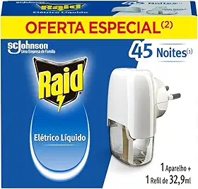 Raid Repelente Elétrico Líquido Anti Mosquitos 1 Aparelho + 1 Refil De 32 9 Ml
