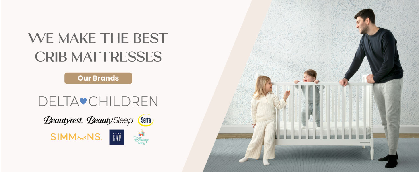 Delta Children Sweet Beginnings Dual Sided Baby Crib Mattress and Toddler Mattress, GREENGUARD Gold and CertiPUR-US Certified, Firm Plant-Based Foam, Waterproof, 5 Year Warranty, Made in USA : Baby