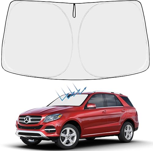 Proadsy Parasol para parabrisas mejorado 2025, ajuste personalizado Mercedes-Benz Clase GLE 2016-2019 de 4 capas, protector de parasol frontal