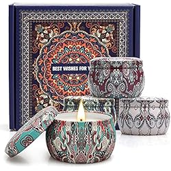 Yinuo Candle Velas Aromáticas de Cera de Soja, 4x5,65 oz Velas Perfumadas, Regalos Originales para Mujer, Ideal para Yoga, Baño, Dormitorio y Relajación