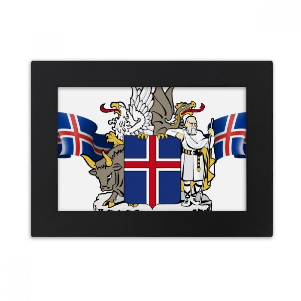 Cadre photo de bureau Norvège noir 5x7 pouces pour emblème national