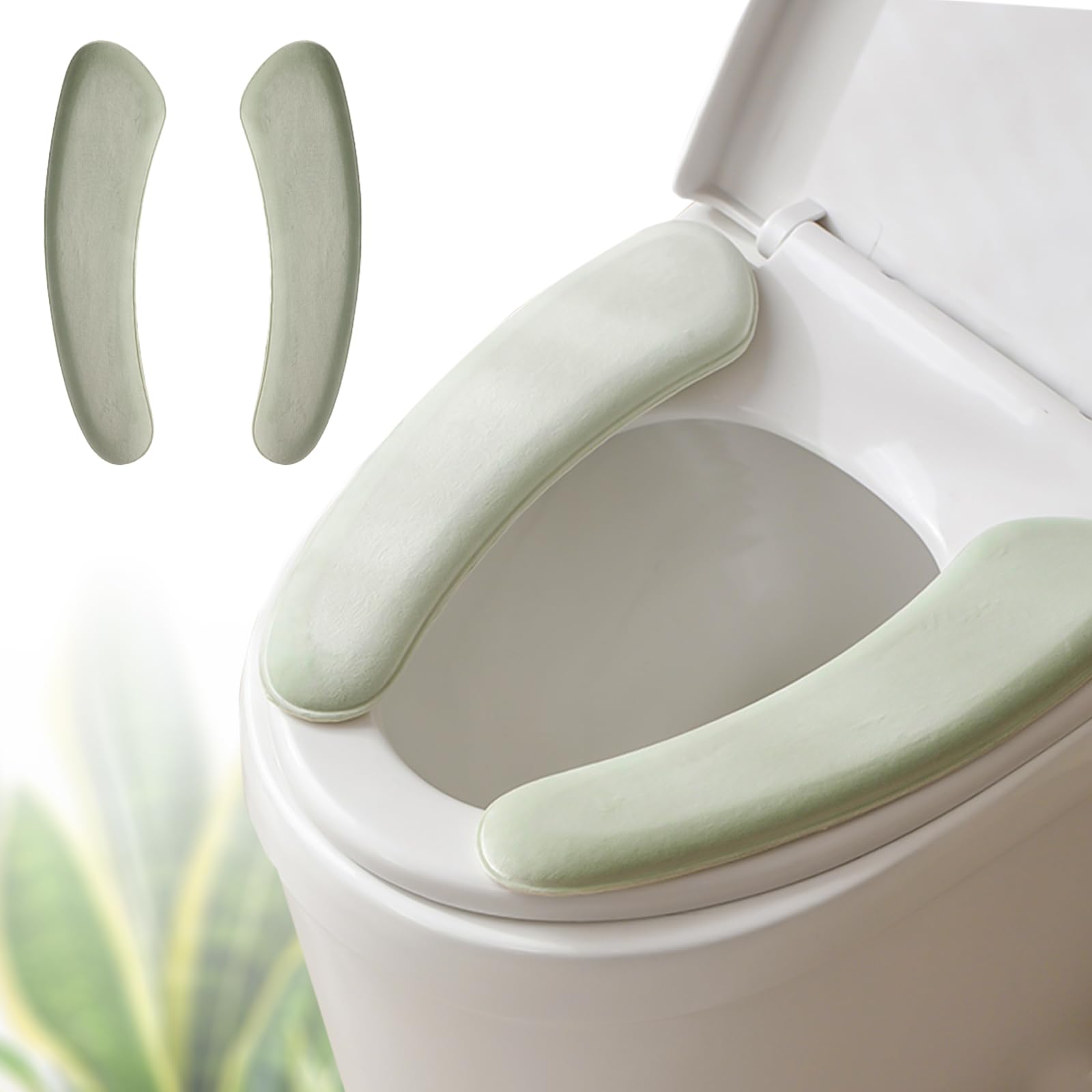 Copriwater spesso ed elastico, lavabile e riutilizzabile, con chiusura a strappo su entrambi i lati per un facile fissaggio, tappetino imbottito con spugna spessa per un maggiore comfort (verde)