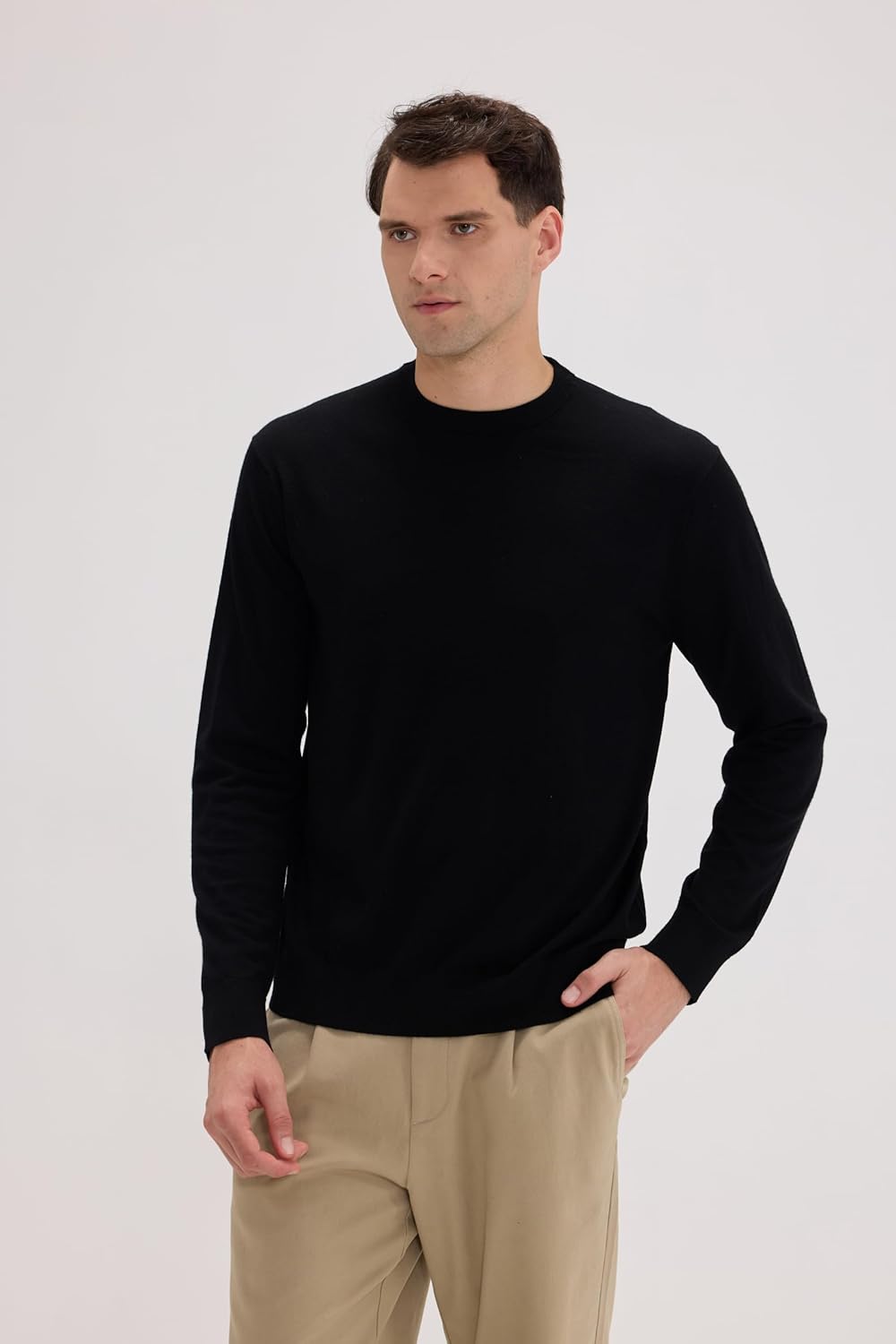 Men’s Daily Cashmere Sweater – 100% Pure Cashmere Crew Neck Pullover, Soft Lightweight Knit - Image 6