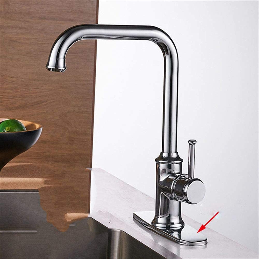 ZBBDFAZD Antique Copper Sink Faucet - Single Hole Mixer for Hot & Cold Water Elegant Black & Silver DesignSingle Handle Kitchen Faucet Rotating Spout for Versatile Use