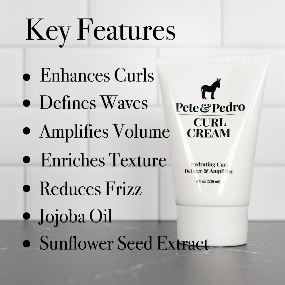 Pete & Pedro CURL CREAM Hydrating Curls Hair Definer & Amplifier For