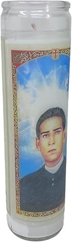 Miniatura 5 de veladora de rezo Santo toribio Romo Patrono de los inmigrantes oración en español al reverso veladora blanca sin aroma